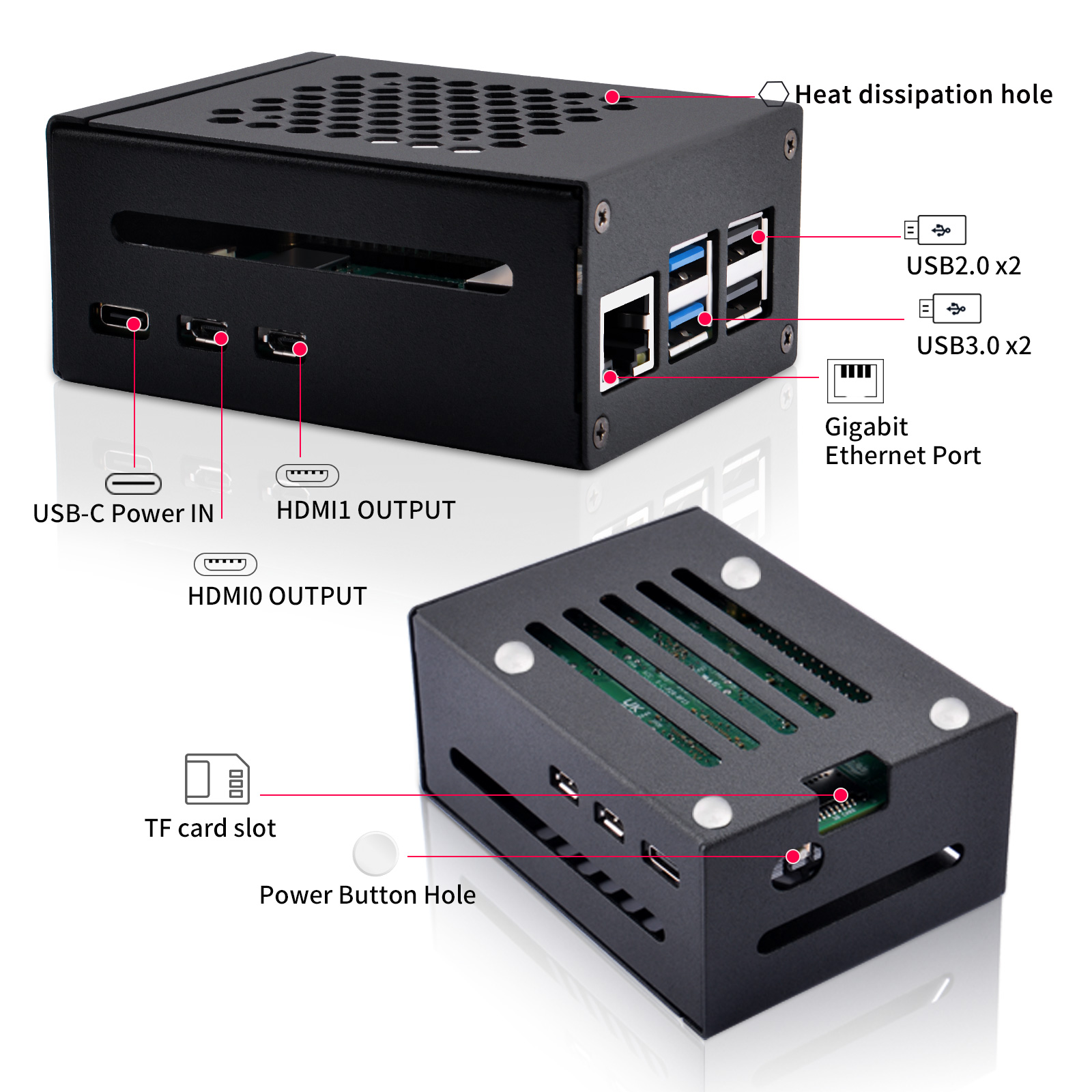 52Pi  Raspberry Pi 5 Metal Cas - Pi 5 Case ulasan dan harga
